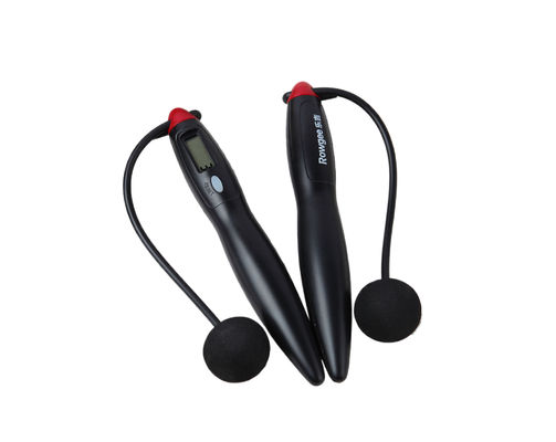 طناب پرش بدون سیم سیاه ساده JS-310 با طول 200mm و شمارنده حلقه