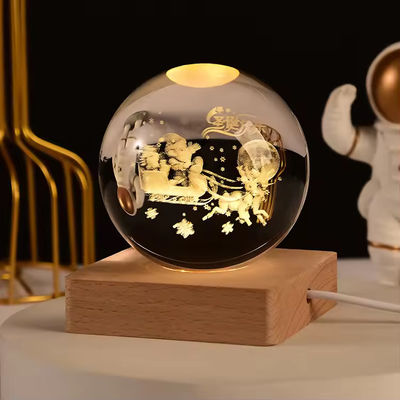 گلوله کریستالی لیزری 3D حک شده با نوردهی LED